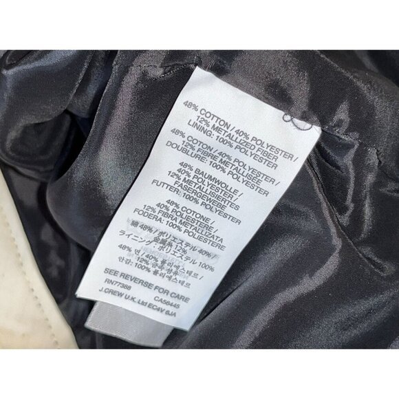 J. Crew Evergreen Jacquard Metallic Cropped Straight Pants Women's Size 8 - Picture 9 of 10